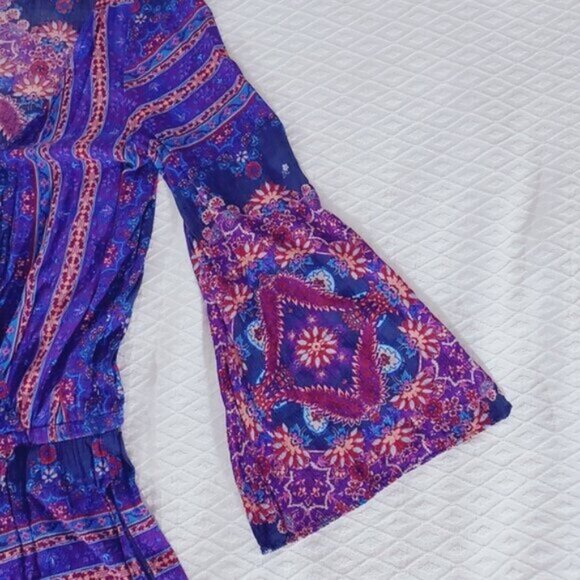 Vintage AEO Boho Bell Sleeved Romper Playsuit Short- XS - Picture 7 of 13